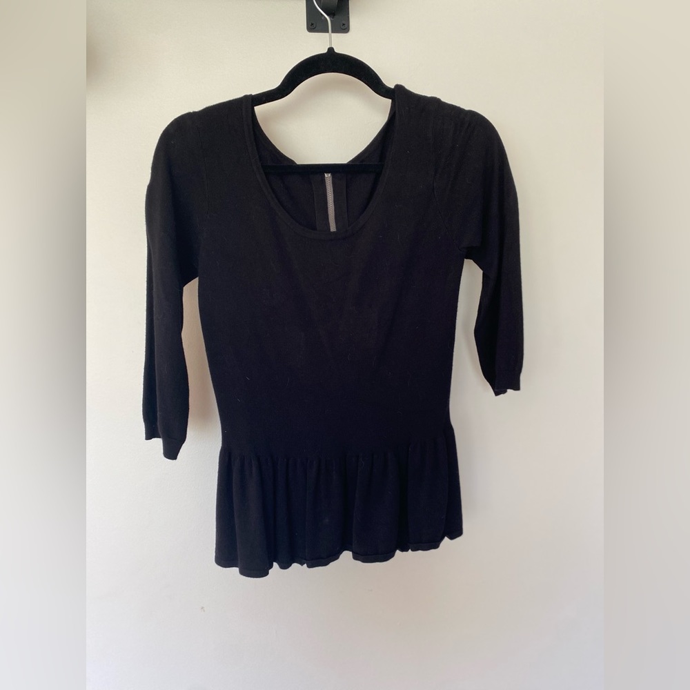 Black Knit Peplum Top